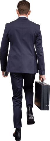Transparent Businessman Walking with Briefcase