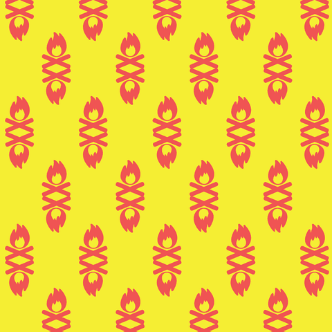 abstract red fire icons repeating on yellow background - Download Free Stock Videos Pikwizard.com