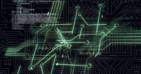 Abstract Technology Circuit Board Design with Data Stream - Download Free Stock Images Pikwizard.com