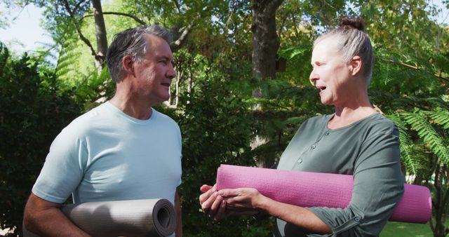 Senior Couple Practicing Yoga Outdoors - Download Free Stock Images Pikwizard.com