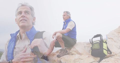 Senior Man Hiking On Mountain: Adventure and Wellbeing - Download Free Stock Images Pikwizard.com