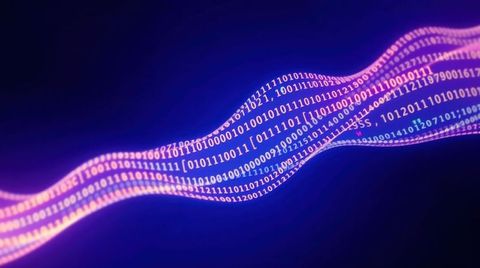 Flowing binary code in abstract digital space