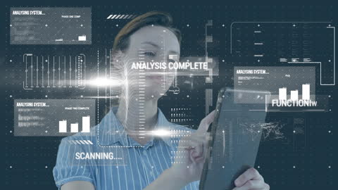 Businesswoman Engaged with Digital Data Analytics