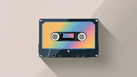 Retro Audio Cassette with Rainbow Design Reflecting Nostalgia