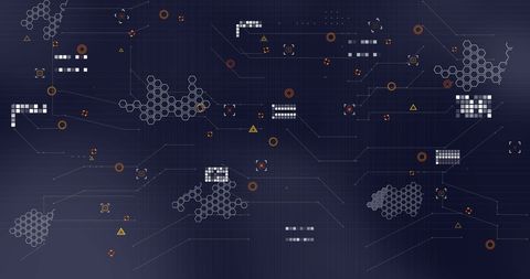 Abstract Financial Data Processing on Dark Grid Background - Download Free Stock Images Pikwizard.com