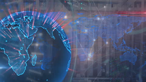 5G Technology over Global Network with World Map Background