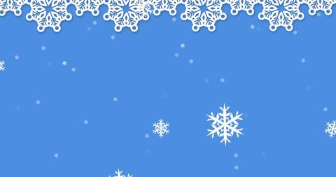 Falling Snowflakes Over Christmas Decor on Blue Background - Download Free Stock Images Pikwizard.com