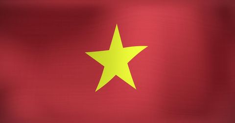 Vietnam National Flag Waving in the Wind
