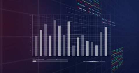 Digital Graphs and Trading Data Visualization in Dark Composition - Download Free Stock Images Pikwizard.com
