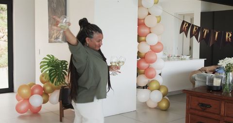 Joyful Celebration at Cozy Retirement Party in Living Room