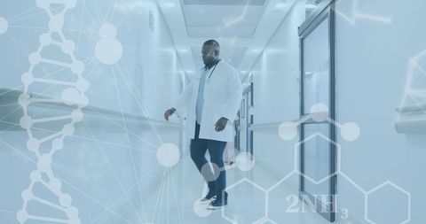 Healthcare expertise with dna sequences and advanced data visuals
