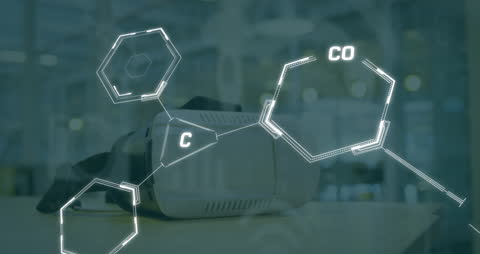 Virtual Reality Headset with Chemical Formula Animation