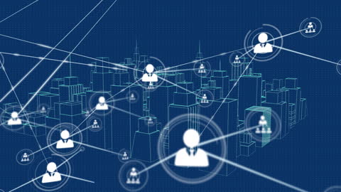 Animated Social Network over Digital Cityscape