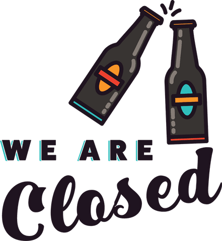 transparent illustration of closed sign with clinking beer bottles - Download Free Stock Videos Pikwizard.com