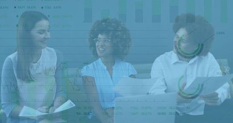 Team briefing: professionals collaborating in modern office space