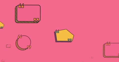 Abstract speech bubbles on pink background with copy space