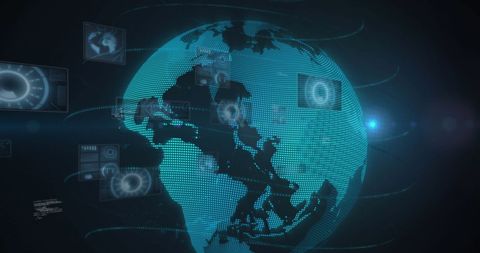Digital Interface with Global Network Data Visualization - Download Free Stock Images Pikwizard.com