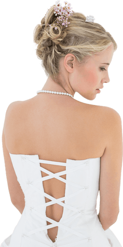 elegant transparent bridal gown with floral hairpiece - Download Free Stock Videos Pikwizard.com