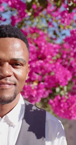 Smiling Man Enjoying Bright Casual Day Outdoors