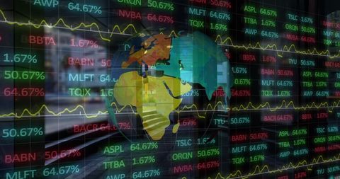 global financial data amid market analytics overlay - Download Free Stock Images Pikwizard.com