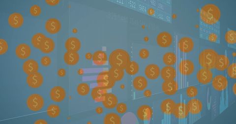 Financial Symbols Overlay Digital Financial Data Chart