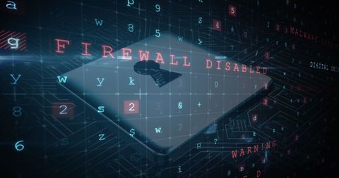 Digital Security Risk with Disabled Firewall Warning - Download Free Stock Images Pikwizard.com