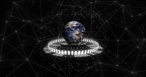 Earth with Data Connections and Network Links - Download Free Stock Images Pikwizard.com