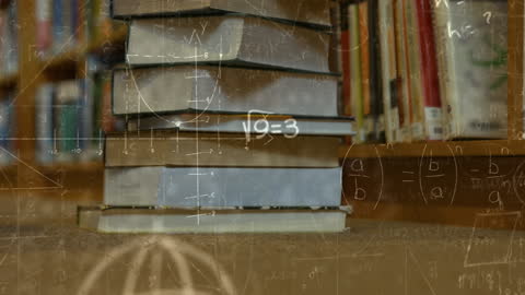 Statistics and Formulae Overlay on Library Books