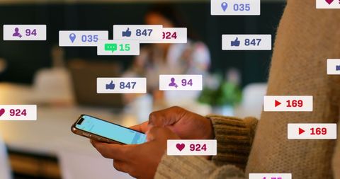 User Engaging with Social Media on Smartphone - Download Free Stock Images Pikwizard.com