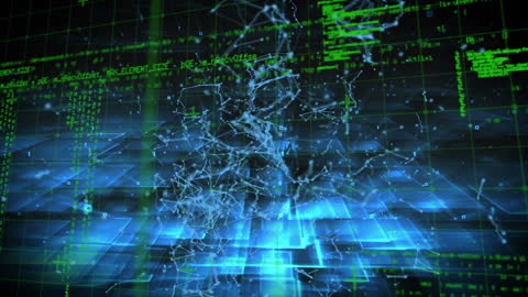 Futuristic Data Visualization with Digital Connections