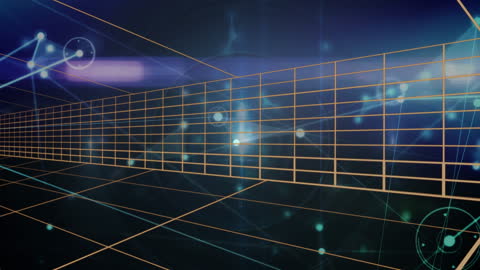 Futuristic Digital Network Grid Background