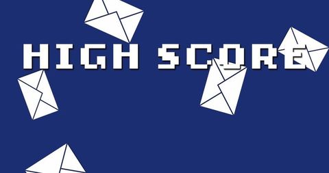 Retro Pixel Art HIGH SCORE with Envelopes Background - Download Free Stock Images Pikwizard.com