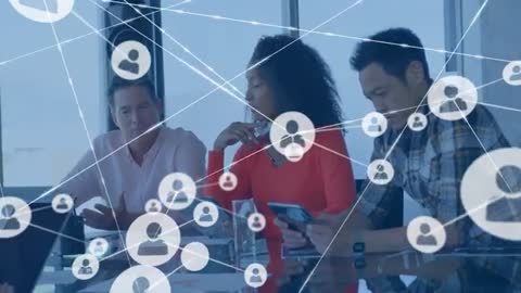 Diverse Team Collaborating on Digital Business Data