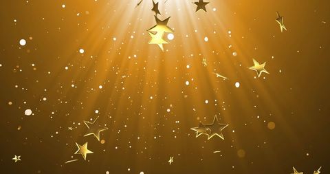 Festive Golden Stars Falling with Illuminated Background - Download Free Stock Images Pikwizard.com