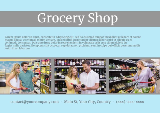 Happy and Satisfied Shoppers in Local Grocery Store - Download Free Stock Templates Pikwizard.com