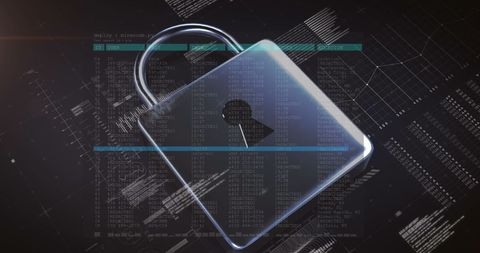 Digital Padlock with Data Processing Background for Cybersecurity - Download Free Stock Images Pikwizard.com