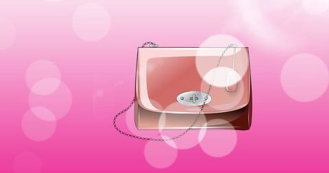 Elegant Handbag Illustration on Pink Abstract Background