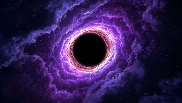 Mystical purple vortex in deep space magic