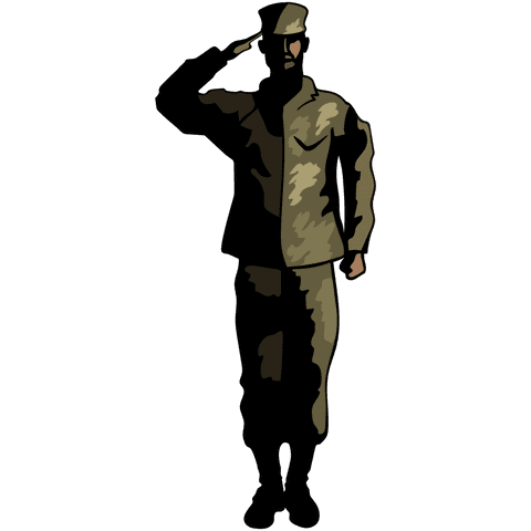 Transparent Digital Illustration Soldier Saluting Military Tribute - Download Free Stock Videos Pikwizard.com