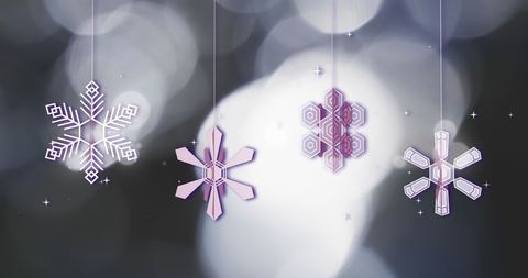Elegant Snowflake Baubles on Festive Background