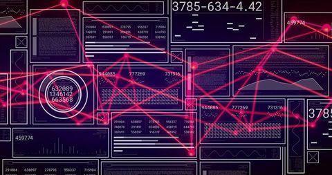 Futuristic Technology Interface with Glowing Pink Nodes