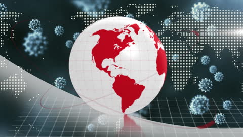Global Pandemic Visualization with Spinning Globe and Coronavirus