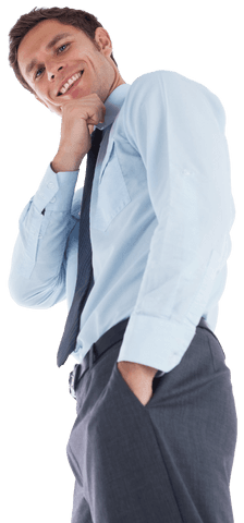 Confident Businessman in Professional Attire with Transparent Background