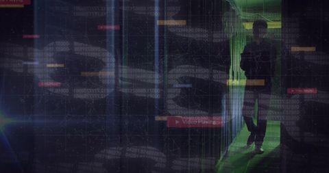 Digital Security Visualization in Server Room - Download Free Stock Images Pikwizard.com
