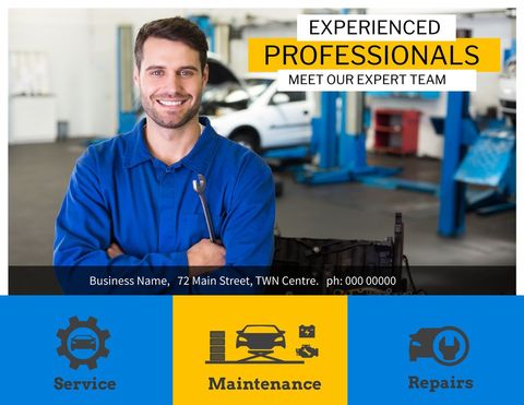 Confident Mechanic in Modern Auto Repair Garage - Download Free Stock Templates Pikwizard.com