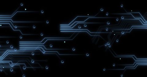 Futuristic Digital Circuit with Glowing Data Streams - Download Free Stock Images Pikwizard.com