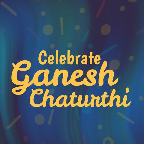 celebrate ganesh chaturthi text on abstract blue background - Download Free Stock Templates Pikwizard.com