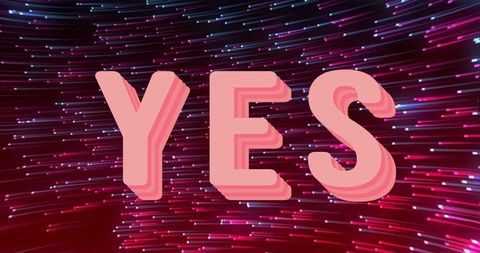 Bold yes with vibrant lights for dynamic social media