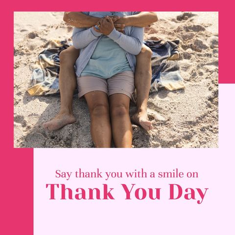 senior couple embracing on beach for thank you day - Download Free Stock Templates Pikwizard.com