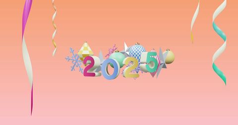 Colorful 2025 Design with Festive Holiday Decorations